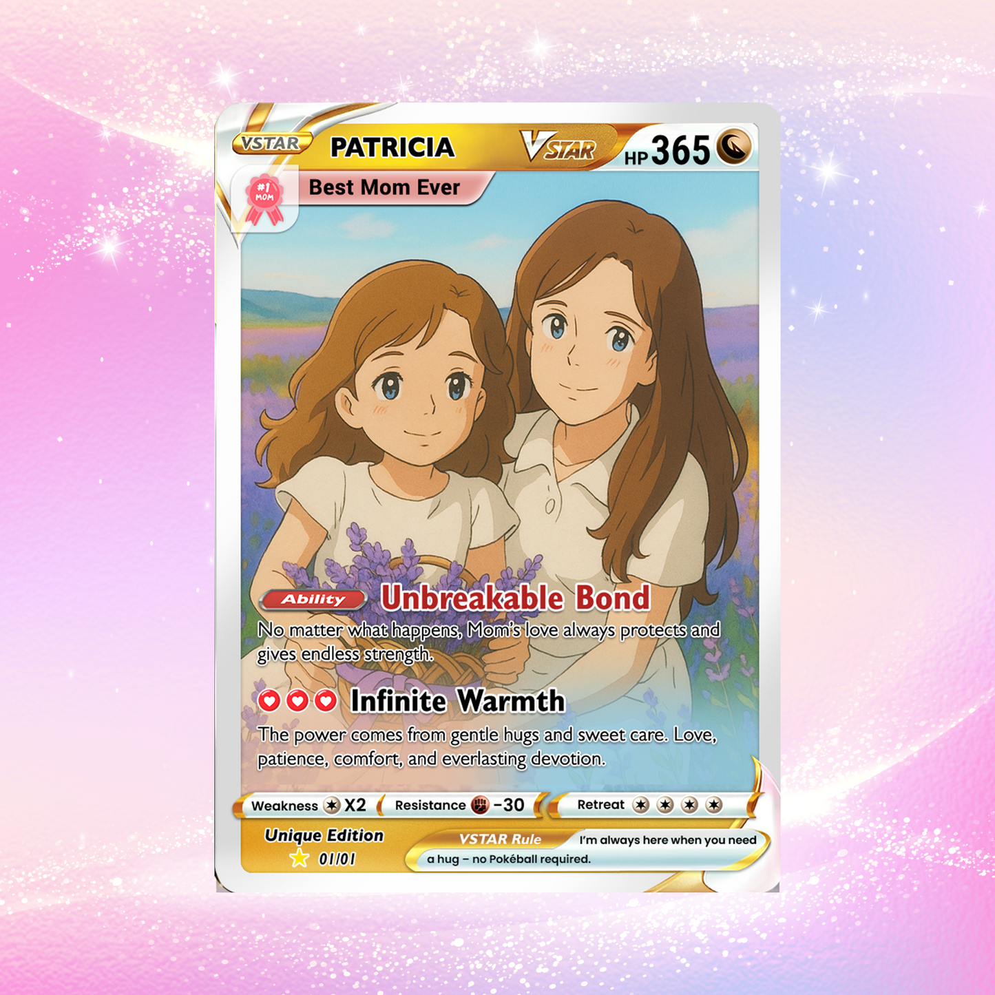 Anime-Inspired Personalized Pokemon Card for Mom - Mother's Day Custom Pokemon Card - Pokemon Mommy Card - Customizable Trading Cards - CPC-40