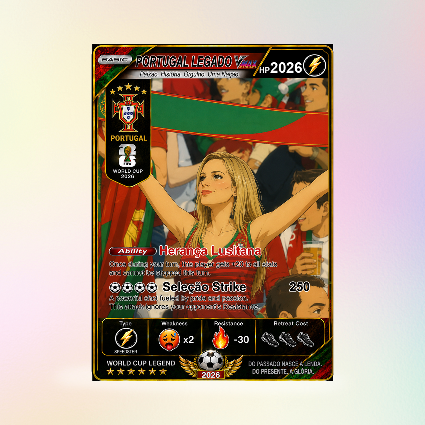 Personalized Football Trading Card, World Cup 2026 Custom Soccer Card, Pokémon-Style Fan Card with Photo, Unique Gift for Soccer Fans - CPC-WC-POR