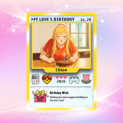 Birthday Custom Pokemon Card for Couples, Anime Transformation Personalized Pokemon Card, Customizable Pokemon Cards for Birthday - CPC-12
