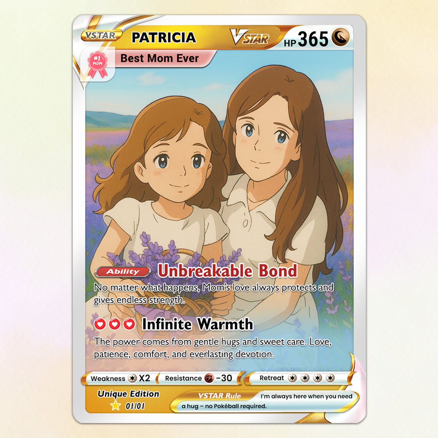 Anime-Inspired Personalized Pokemon Card for Mom - Mother's Day Custom Pokemon Card - Pokemon Mommy Card - Customizable Trading Cards - CPC-40