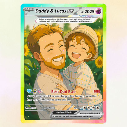 Best Dad Ever Pokemon Card, Custom Pokemon Card  - Anime-Inspired Personalized Pokemon Card for Dad - Perfect Gift for Dad - CPC-53