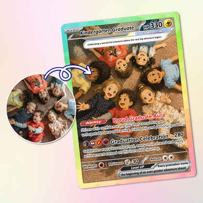 Kindergarten Graduation Custom Pokémon Card, Kindergarten Graduate Personalized Pokémon Card, Graduation Gift for Kindergarten Boy and Girl - First Day of School Gift - CPC-BTS-15