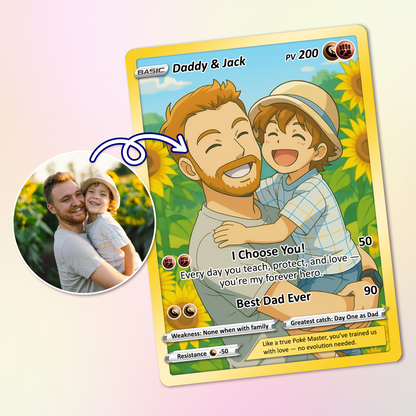 Best Dad Ever Pokemon Card, Custom Pokemon Card  - Anime-Inspired Personalized Pokemon Card for Dad - Perfect Gift for Dad - CPC-58