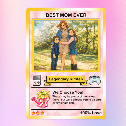 2026 Mother's Day Custom Pokemon Card - Ghibli Anime Style Personalized Pokemon Card for Mom - Customizable Trading Cards - CPC-80.B