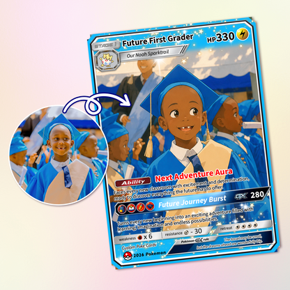 Kindergarten Graduate Personalized Pokémon Card, Kindergarten Graduation Custom Pokémon Card, Graduation Gift for Kindergarten Boy and Girl - First Day of School Gift - CPC-BTS-16