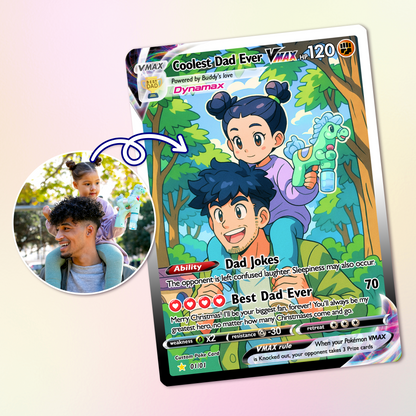 Coolest Dad Ever Pokemon Card, Custom Pokemon Card - Anime-Inspired Personalized Pokemon Card for Dad - Perfect Gift for Dad - CPC-55