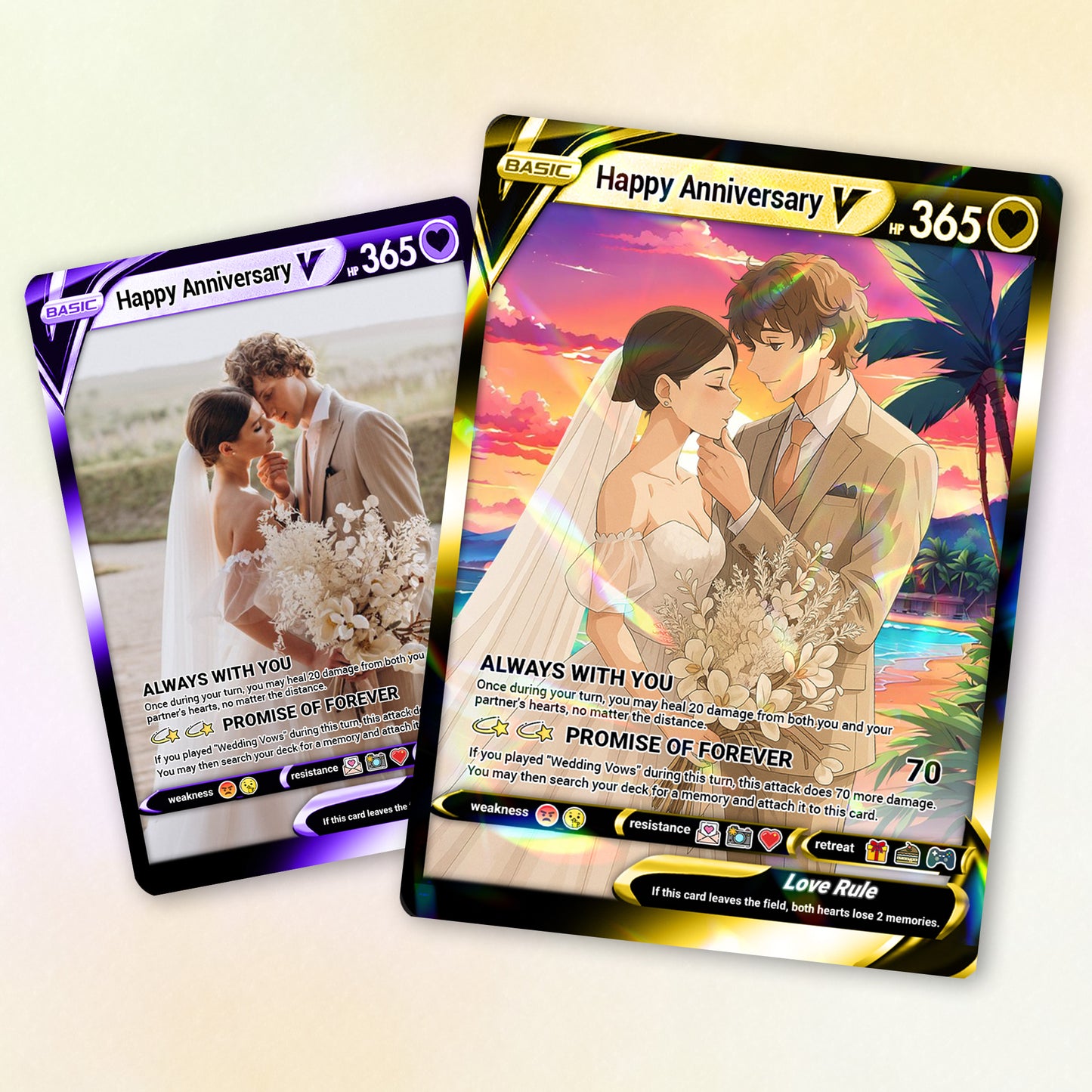 Happy Anniversary Personalized Pokémon Card, Anime Style Custom Pokémon Cards - CPC-03