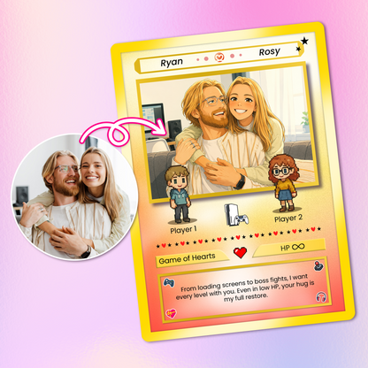 Personalized Pokémon Card with Animated Photo - Custom Pokémon Card for Couple - Customizable Gift for Him and Her - CPC-21.B