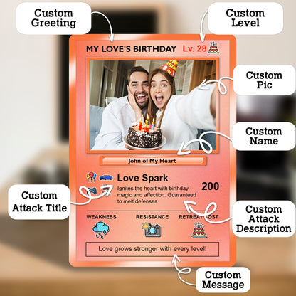Customizable Pokemon Cards for Birthday, Anime Transformation Personalized Pokemon Card, Birthday Custom Pokemon Card for Couples - CPC-45