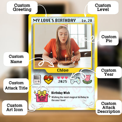 Birthday Custom Pokemon Card for Couples, Anime Transformation Personalized Pokemon Card, Customizable Pokemon Cards for Birthday - CPC-12