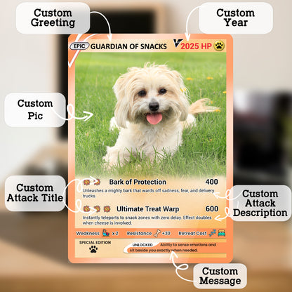 Custom Pokémon Card for Pet Lovers, Personalized Pokémon Card with Pet Photo for Dog Mom Cat Mom Dog Dad Cat Dad - CPC-57
