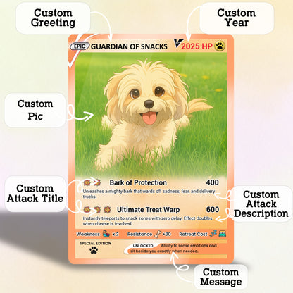 Custom Pokémon Card for Pet Lovers, Personalized Pokémon Card with Pet Photo for Dog Mom Cat Mom Dog Dad Cat Dad - CPC-57