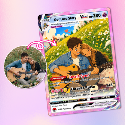 Comic Style Animated Custom Pokémon Cards, Personalized Pokémon Card with Ghibli Transformation Photo, Unique Gift for Him and Her - CPC-149