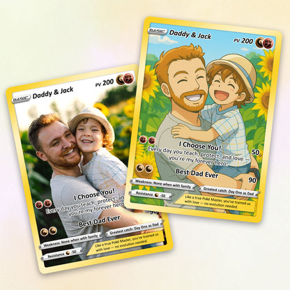 Best Dad Ever Pokemon Card, Custom Pokemon Card  - Anime-Inspired Personalized Pokemon Card for Dad - Perfect Gift for Dad - CPC-58