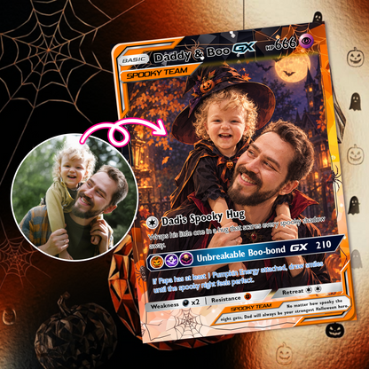 Custom Pokémon Card for Boyfriend & Husband, Halloween Anime Transformation Metal Card, Personalized Romantic Gift for Him, Custom Halloween Gift from Wife & Girlfriend - CPC-hlw-08