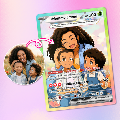 Happy Mother's Day Custom Pokemon Card  - Anime-Inspired Personalized Pokemon Card for Mom | Mommy & Me Customized Poke Gift - Customizable Trading Cards - CPC-32.B