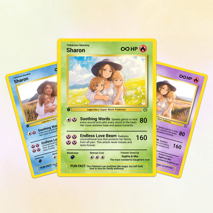 Pokemon Mommy Card - Mother's Day Custom Pokemon Card  - Anime-Inspired Personalized Pokemon Card for Mom | Customizable Trading Cards - CPC-37