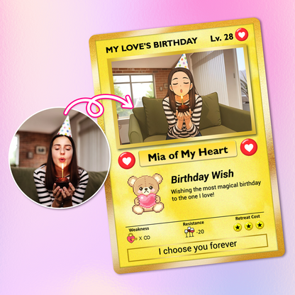 Anime Transformation Personalized Pokemon Card, Birthday Custom Pokemon Card for Couples, Customizable Pokemon Cards for Birthday - CPC-44