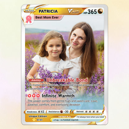 Anime-Inspired Personalized Pokemon Card for Mom - Mother's Day Custom Pokemon Card - Pokemon Mommy Card - Customizable Trading Cards - CPC-40