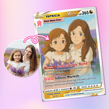 Anime-Inspired Personalized Pokemon Card for Mom - Mother's Day Custom Pokemon Card - Pokemon Mommy Card - Customizable Trading Cards - CPC-40