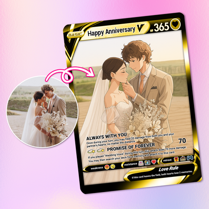 Happy Anniversary Personalized Pokémon Card, Anime Style Custom Pokémon Cards - CPC-03