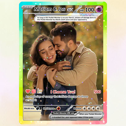 Custom Pokémon Cards with Anime Picture, Personalized Poke Cards Animated Style Gifts for Him and Her - CPC-04