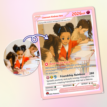 First Grade Custom Pokémon Card, First Day of School Personalized Pokémon Card, Customizable Animated Gift from Parents for Kids - Kindergarten Graduation Gift - CPC-BTS-14