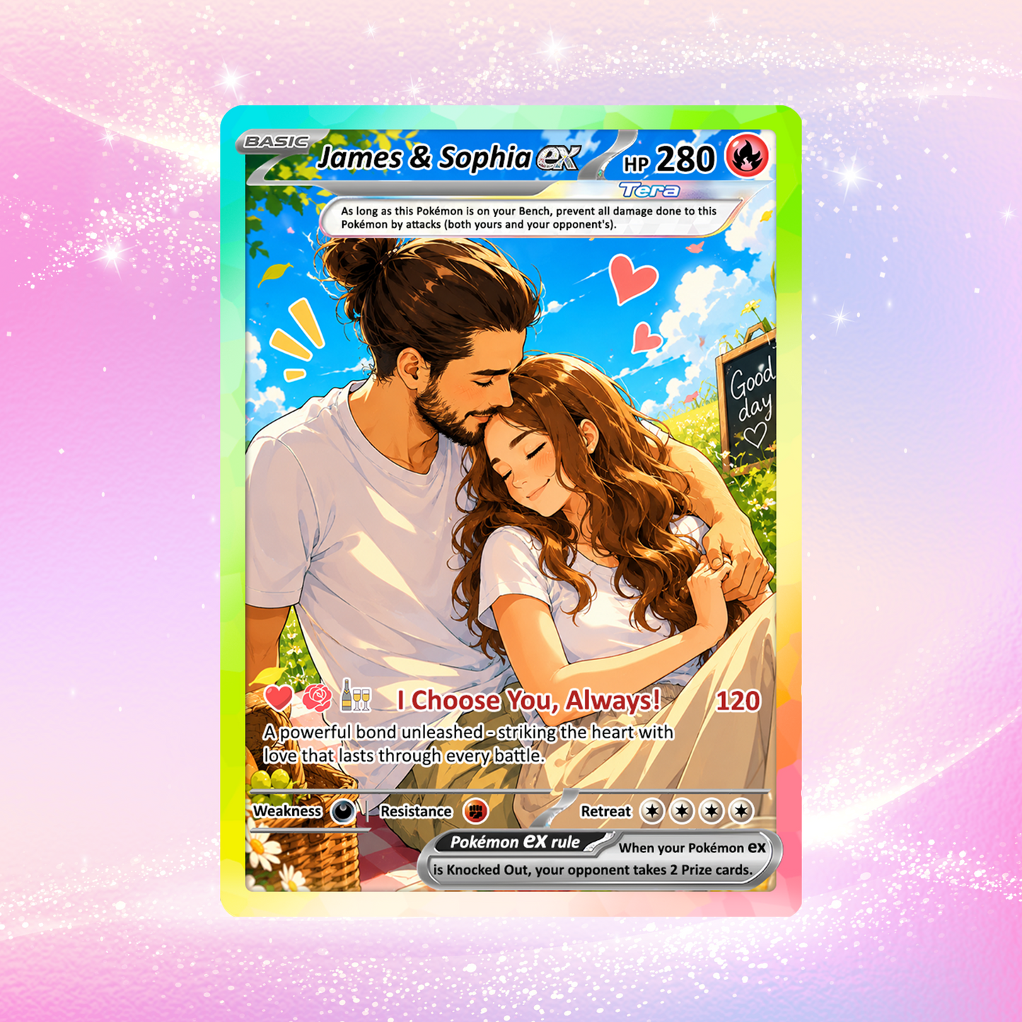 Custom Pokémon Cards with Anime Picture, Personalized Poke Cards Animated Style Gifts for Him and Her - CPC-04.B