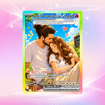 Custom Pokémon Cards with Anime Picture, Personalized Poke Cards Animated Style Gifts for Him and Her - CPC-04.B