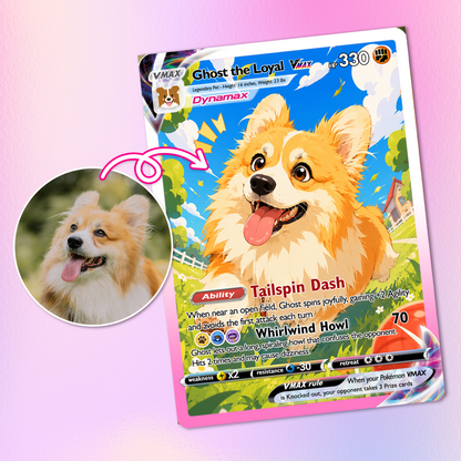 Custom Pokémon Card for Pet Lovers - Personalized Pokemon Card with Pet Photo for Dog Mom, Cat Mom, Dog Dad, Cat Dad - CPC-Pet-01