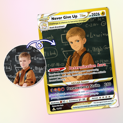 Personalized Pokémon Card - Back to School Custom Pokémon Card with Anime Picture for Kids, Students - First Day of School Gift from Parents - CPC-BTS-19