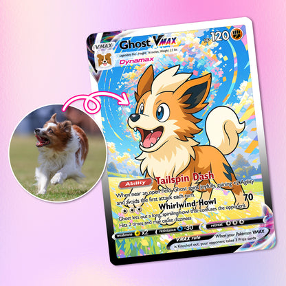 Custom Pokémon Card for Pet Lovers, Personalized Pokémon Card with Pet Photo for Dog Mom Cat Mom Dog Dad Cat Dad - CPC-41