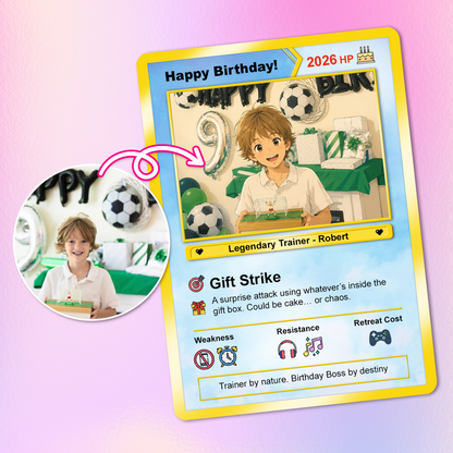 Personalized Pokémon Card for Date of Birth, Happy Birthday Custom Pokémon Card - CPC-43