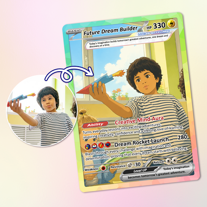 First Day of School Personalized Pokémon Card, First Grade Custom Pokémon Card, Customizable Animated Gift from Parents for Kids - Kindergarten Graduation Gift - CPC-BTS-13