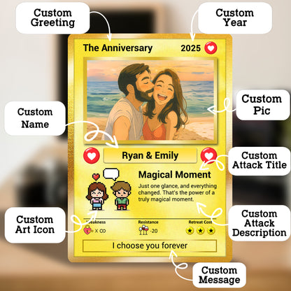 Custom Poke Card for Couple - Anime-Inspired Ghibli Aesthetic Pocket Monster Gift - Customizable Trading Cards - CPC-19