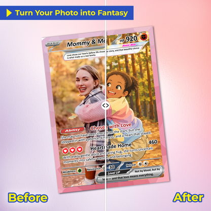 For Step Mom Happy Mother's Day Custom Pokémon Card - Personalized Bonus Mom Gift for Mother’s Day | Mommy & Me Customized Poke Gift - Customizable Trading Cards - CPC-101