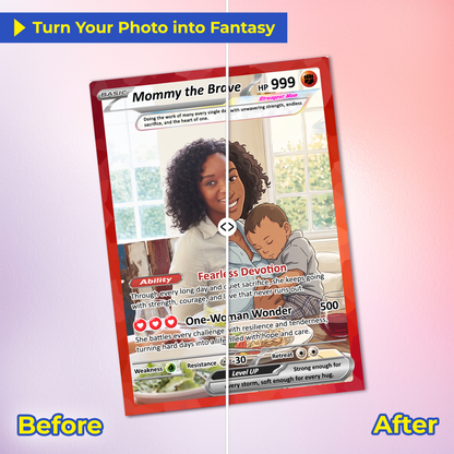 For Single Mom Happy Mother's Day Custom Pokémon Card - Anime-Inspired Personalized Mother’s Day Gift for the Strongest Mom Ever | Gift for Single Moms - Customizable Trading Cards - CPC-103