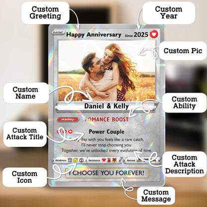 Custom Couple Pokemon Cards for Anniversary Day, Transform to Anime Styles - CPC-01