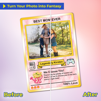 2026 Mother's Day Custom Pokemon Card - Ghibli Anime Style Personalized Pokemon Card for Mom - Customizable Trading Cards - CPC-80.B