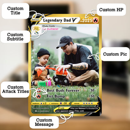 Best Dad Ever Pokemon Card, Custom Pokemon Card  - Anime-Inspired Personalized Pokemon Card for Dad - Perfect Gift for Dad - CPC-50