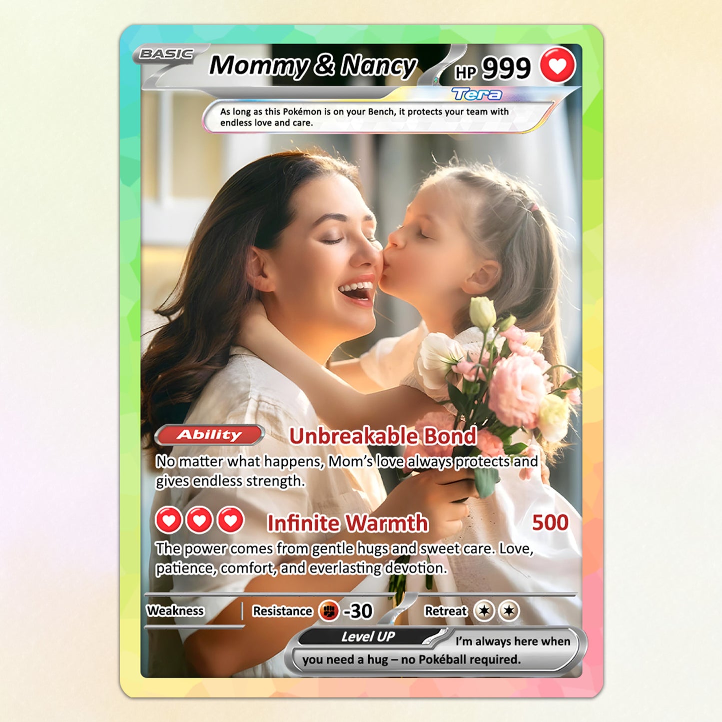 Mother's Day Custom Pokemon Card  - Anime-Inspired Personalized Pokemon Card for Mom | Mommy & Me Customized Poke Gift - Customizable Trading Cards - CPC-32