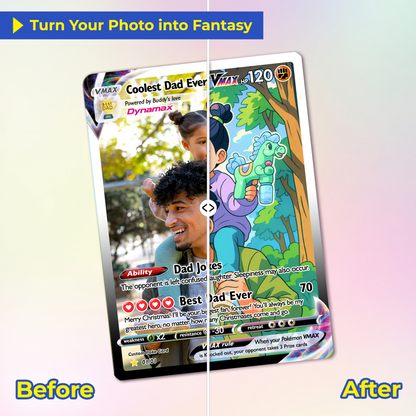 Coolest Dad Ever Pokemon Card, Custom Pokemon Card - Anime-Inspired Personalized Pokemon Card for Dad - Perfect Gift for Dad - CPC-55