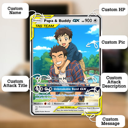 Custom Pokemon Card for Dad - Anime-Inspired Personalized Pokemon Card for Dad - Perfect Gift for Dad - CPC-60