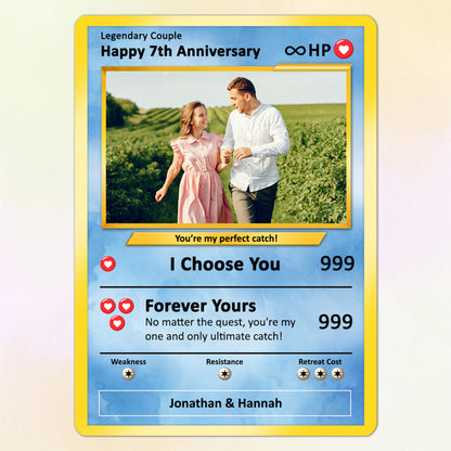 Personalized Pokemon Card for Couples with Anime Style - Custom Couple Pokemon Card for Him Her - Custom Names Anniversary - CPC-36