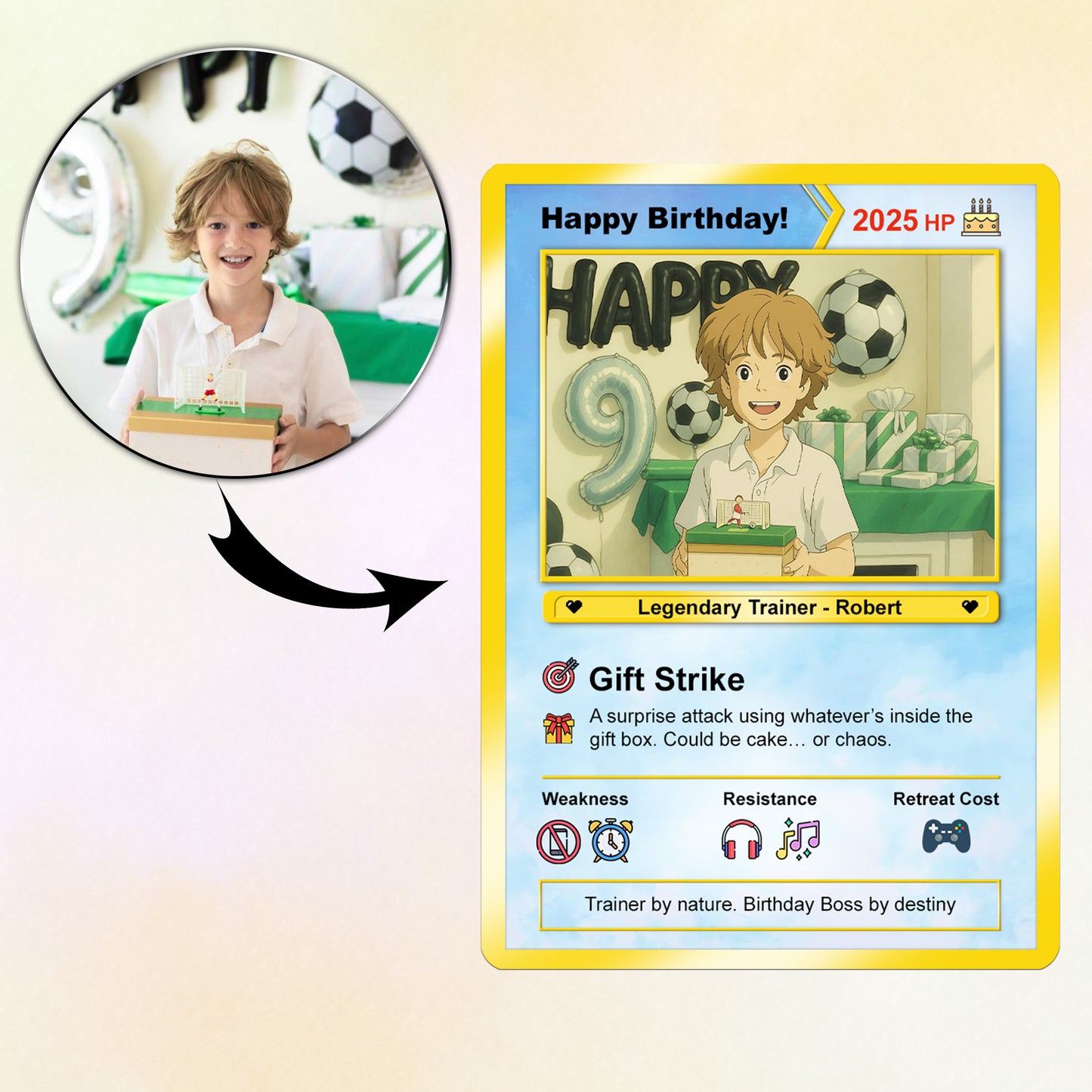 Personalized Pokémon Card for Date of Birth, Happy Birthday Custom Pokémon Card - CPC-43