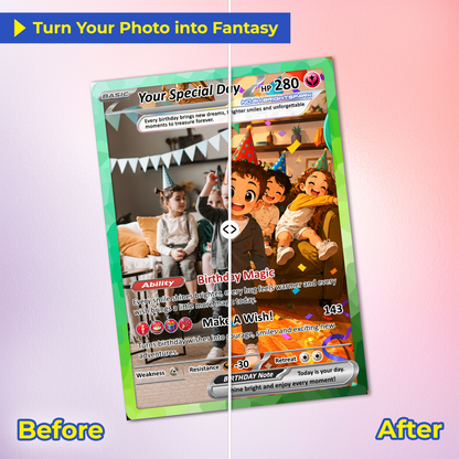 Personalized Pokémon Card for Date of Birth - Happy Birthday Custom Pokémon Card - Customizable Pokémon Gift from Parents, Grandparents for Kids - CPC-DOB-03