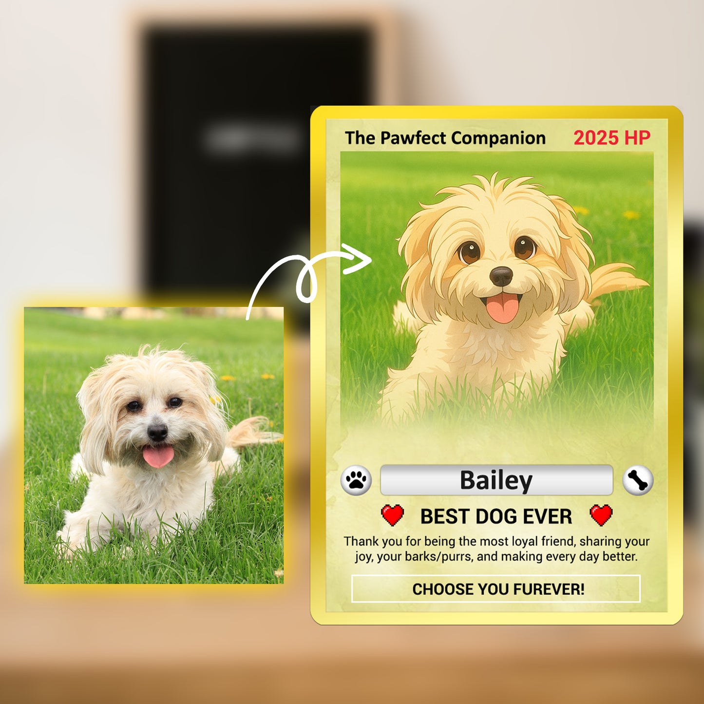 Custom Pokémon Card for Pet Lovers, Personalized Pokémon Card with Pet Photo for Dog Mom Cat Mom Dog Dad Cat Dad - CPC-59