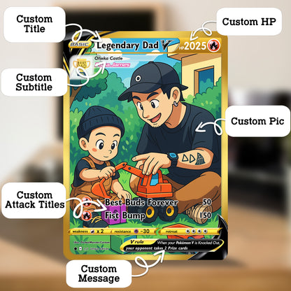 Best Dad Ever Pokemon Card, Custom Pokemon Card  - Anime-Inspired Personalized Pokemon Card for Dad - Perfect Gift for Dad - CPC-50