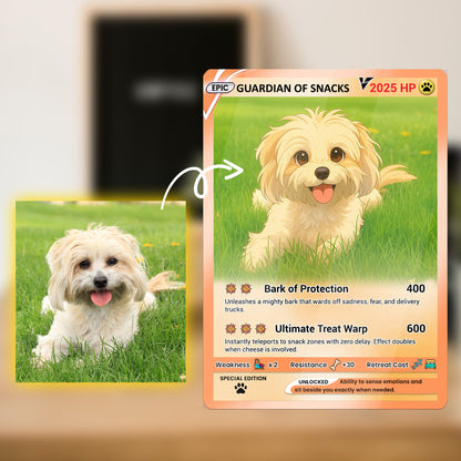 Custom Pokémon Card for Pet Lovers, Personalized Pokémon Card with Pet Photo for Dog Mom Cat Mom Dog Dad Cat Dad - CPC-57