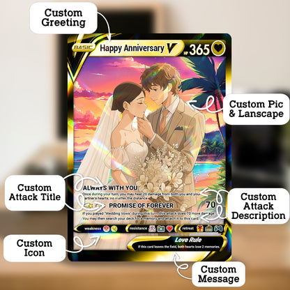 Happy Anniversary Personalized Pokémon Card, Anime Style Custom Pokémon Cards - CPC-03